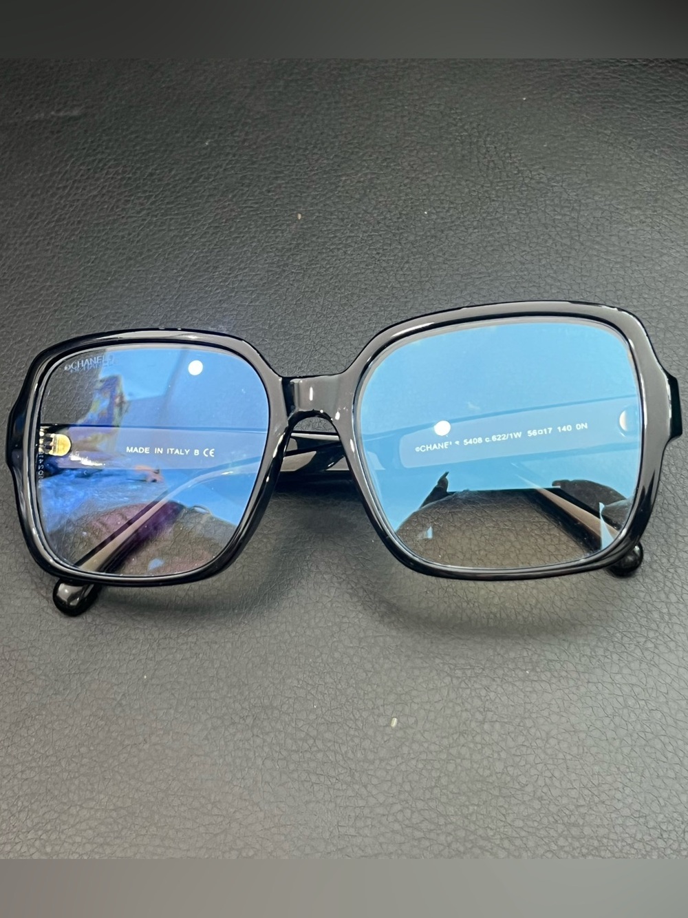 CHANEL Black Frame Square Sunglasses